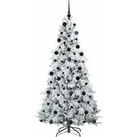 vidaXL Kunstmatige Hinged Kerstboom met 300 LED Wit 210 cm PE en PVC