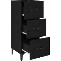 vidaXL Dressoir, zwart, eikenlook, 34,5 x 34 x 90 cm, houtvezel