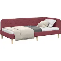 vidaXL Hoek Bed Frame Wijnrood 90 x 190 cm Stof