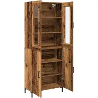 vidaXL Highboard 2 st Oud hout 69,5 x 34 x 180 cm Bewerkt hout