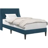 vidaXL Bedframe met hoofdeinde Blauw 100 x 200 cm Fluweel