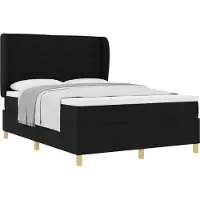 vidaXL Boxspring bed met hoofdeinde Zwart 200 x 140 cm Stof