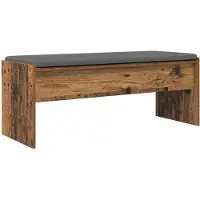 vidaXL Hallenbank met kussen Oudhout 103 x 38 x 40 cm