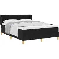 vidaXL Boxspring bed met matras met hoofdeinde Zwart 140 x 190 cm Stof