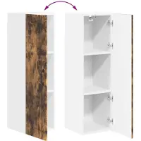 vidaXL Wandkast LUCCA Gerookt eiken 30 x 31 x 100 cm Bewerkt hout