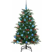 vidaXL Kunstkerstboom Groen 150 cm PVC en Metaal en Plastic