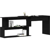 vidaXL Bureau Zwart Eiken Bewerkt hout 200 x 50 x 76 cm