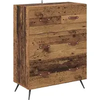 vidaXL Highboard Oud Hout 69,5 x 34 x 180 cm Bewerkt hout