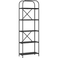 vidaXL Boekenplank 5-laags 60 x 30 x 183 cm Bewerkt hout Zwart Eiken