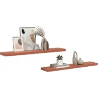 vidaXL Wandplank 2 st Rood 120 x 23,5 x 3,8 cm Bewerkt hout