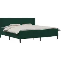 vidaXL Bedframe met matras Donkergroen 200 x 200 cm Fluweel