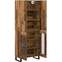 vidaXL Highboard 2 st Oud Hout 69,5 x 34 x 180 cm