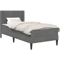 vidaXL Bedframe met matras Donkergrijs 90 x 190 cm Fluweel
