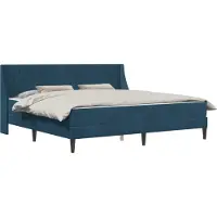 vidaXL Bedframe met matras met matras Blauw 200 x 200 cm Fluweel