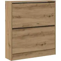 vidaXL Schoenenkast 80 x 21 x 87,5 cm Bewerkt hout Rook Eiken