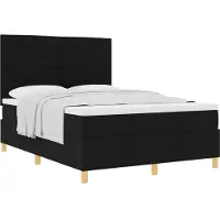 vidaXL Boxspring bed met matras met hoofdeinde Zwart 140 x 200 cm Stof