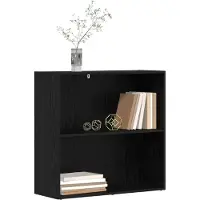 vidaXL Boekenplank 80 x 30 x 76,5 cm Bewerkt hout Zwart Eiken