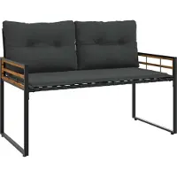 vidaXL Houten Laagbank 114 x 55 x 77 cm Middelgrijs Rechthoekig