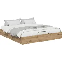 vidaXL Ottoman Bedframe Ambachtelijk Eiken 203 x 160 x 25 cm