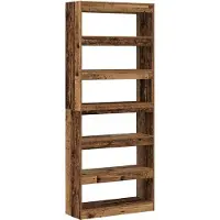 vidaXL Boekenkast 6-laags 80 x 30 x 198 cm Bewerkt hout Oudhout