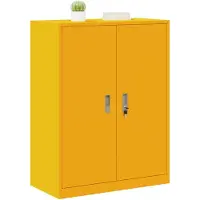 vidaXL Opbergkast Mosterdgeel 80 x 40 x 105 cm Staal