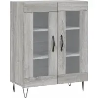 vidaXL Hoge kast 69,5x34x180 cm bewerkt hout grijs sonoma eikenkleurig