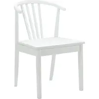 vidaXL Eetkamerstoel 2 st Massief Rubberhout Wit 51 x 61 x 80,5 cm