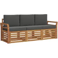 vidaXL Sofa-Sets 3 st Natuurlijk en Antraciet Massief Acacia Hout