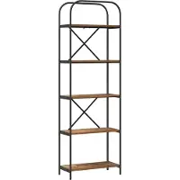 vidaXL Boekenplank 5-laags 60 x 30 x 183 cm Bewerkt hout Oudhout