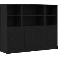 vidaXL Highboard Zwart Eiken 132 x 35,5 x 103,5 cm Bewerkt hout