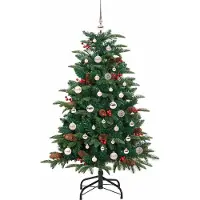 vidaXL Kunstkerstboom Groen 150 cm PVC en Metaal en Plastic
