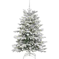 vidaXL Kunstmatige Hinged Kerstboom Wit 150 cm PE en PVC