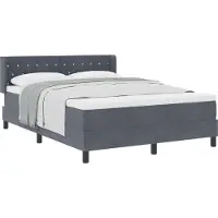 vidaXL Boxspring bed met hoofdeinde Donkergrijs 200 x 160 cm Fluweel
