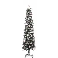 vidaXL Kunstkerstboom met 300 LED Groen 180 cm PVC en Plastic en Staal