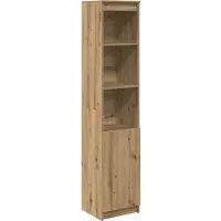 vidaXL Hoge kast 37,5x35x180 cm bewerkt hout artisanaal eikenkleur