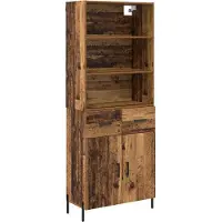vidaXL Highboard Oud Hout 69,5 x 32,5 x 180 cm Bewerkt hout