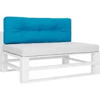 vidaXL Palletkussen 120x40x12 cm stof lichtblauw