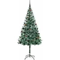 vidaXL Kunstkerstboom met 300 LED Groen 180 cm PVC en Staal