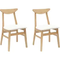 vidaXL Eetstoelen 2 st Massief Rubberhout Naturel 42 x 47.5 x 81 cm