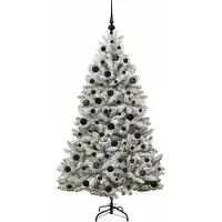 vidaXL Kunstkerstboom met 300 LED Groen en Wit 180 cm PVC en Metalen