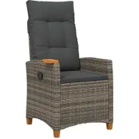 vidaXL Verstelbare stoel met theetafel poly rattan