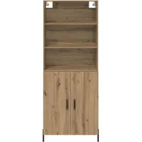 vidaXL Hoge kast Artisan Eiken 69,5 x 32,5 x 180 cm Bewerkt hout