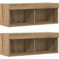 vidaXL Tv-meubelset 8 st artisanaal eikenkleurig Bewerkt hout