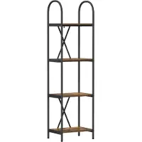 vidaXL Boekenplank 4-laags 40 x 30 x 146 cm Bewerkt hout Rook Eiken