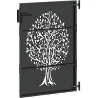 vidaXL Tuinpoort met slot Zwart 85 x 125 cm Poedercoated staal