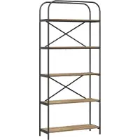 vidaXL Boekenplank 5-laags 80 x 30 x 183 cm Bewerkt hout Artisan Eiken