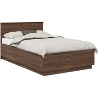 vidaXL Bedframe met hoofdeinde Bruin Eiken 120 x 190 cm Bewerkt hout