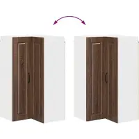 vidaXL Wandhoekkast PORTO Bruin Eiken 57 x 57 x 100 cm Bewerkt hout