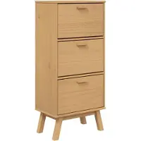 vidaXL Schoenenkast OLDEN 55x35x120 cm grenenhout bruin
