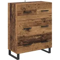 vidaXL Highboard 2 st Oud Hout 69,5 x 34 x 180 cm Bewerkt hout